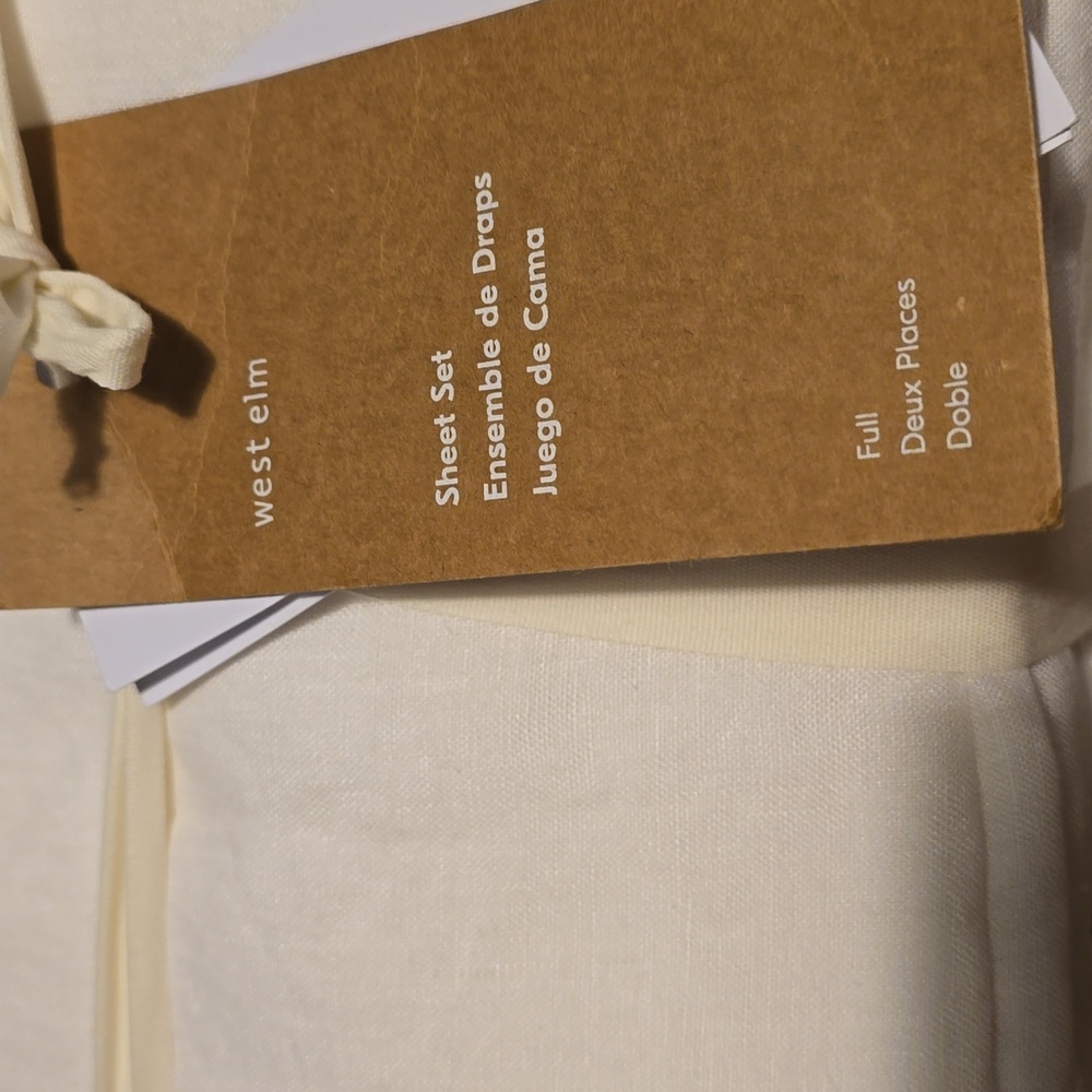 ❤️BUY 2 GET 1 FREE West Elm European Flax Linen Sheet Set, White,vQueen, $279 - Picture 12 of 16